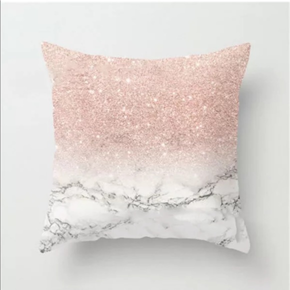 Other - 💫 5 for $25 Marble Glitter Pillow Case Pink White